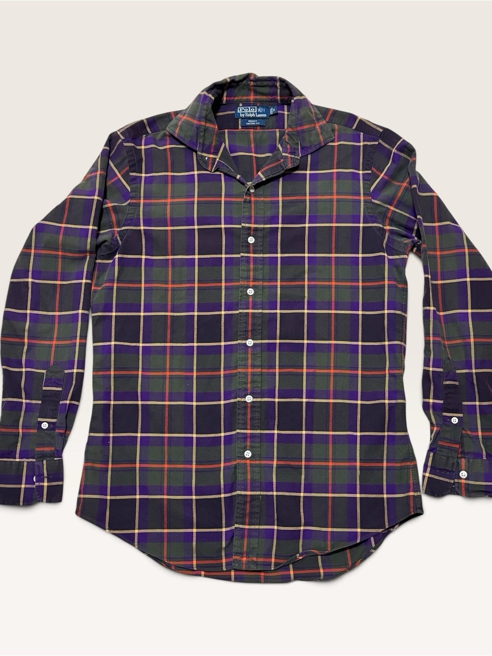 Polo Ralph Lauren Plaid Flannel Shirt Men’s M Regent Custom Fit